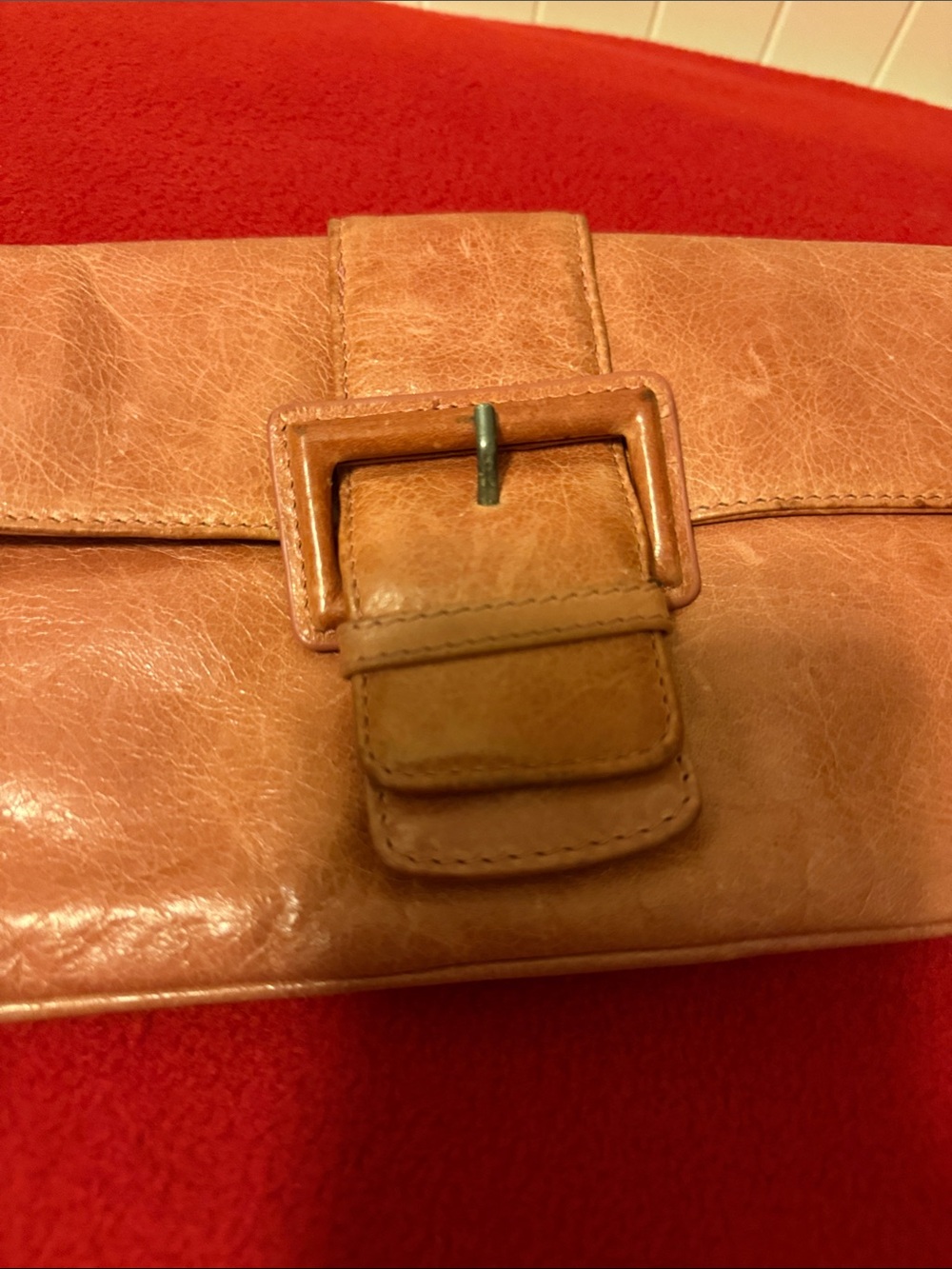 Vintage HOBO International Leather Buckle Clutch Wristlet Bag - Picture 10 of 10